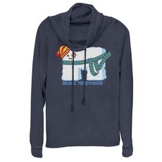 Пуловер с капюшоном и воротником-хомутом для юниоров MTV «Снеговик», зимний праздник, музыка, телевидение и логотип Licensed Character