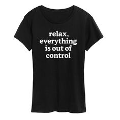 Женская футболка с рисунком Relax Out Of Control Licensed Character, черный