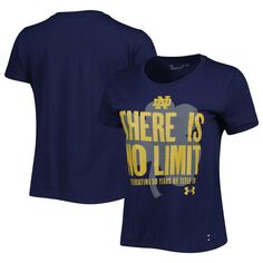 Женская темно-синяя футболка Under Armour Notre Dame Fighting Irish Title IX No Limit Under Armour