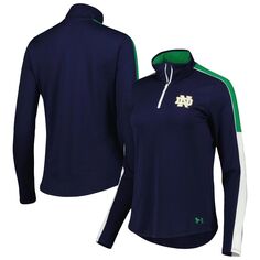 Женская темно-синяя куртка Under Armour Notre Dame Fighting Irish Team Tech с молнией на четверть Under Armour