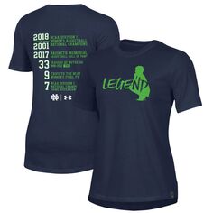 Женская темно-синяя футболка Under Armour Notre Dame Fighting Irish Muffet McGraw Legend Under Armour