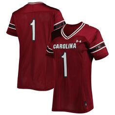 Женская футболка Under Armour #1 Garnet South Carolina Gamecocks, готовая копия футбольного джерси Under Armour