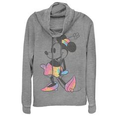 Пуловер с капюшоном и воротником-хомутом Disney&apos;s Mickey And Friends для подростков с принтом тай-дай и Минни Маус Licensed Character