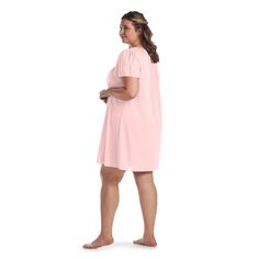 Короткая трикотажная ночная рубашка Miss Elaine Essentials больших размеров Miss Elaine Essentials, лиловый