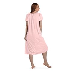 Женская длинная трикотажная ночная рубашка Miss Elaine Essentials Miss Elaine Essentials, розовый