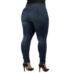Женские джинсы скинни из эластичного денима Zoey больших размеров с пышной посадкой и высокой посадкой Poetic Justice