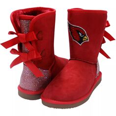 Женские цветные ботинки Cuce Arizona Cardinals Team из искусственной замши с кристаллами на спине Unbranded