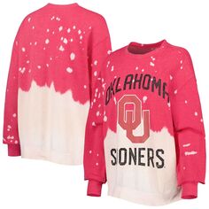 Женский пуловер с выцветшим рисунком Gameday Couture Crimson Oklahoma Earlys Twice As Nice Unbranded