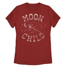 Детская футболка Moon Child с надписью Galactic, красный Unbranded