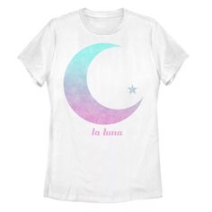 Футболка для юниоров La Luna с рисунком луны и звезд с градиентом, белый Unbranded