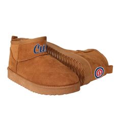 Женские коричневые ботинки с логотипом команды Chicago Cubs FOCO Fuzzy Fan Boots Unbranded
