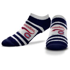 Женские носки для босых ног Montreal Canadiens в блочную полоску с нечеткой лодыжкой Unbranded