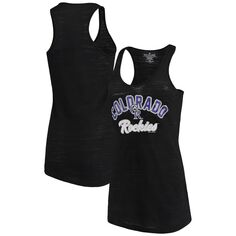 Женская мягкая, как виноград, черная майка Colorado Rockies Multicount Racerback Unbranded