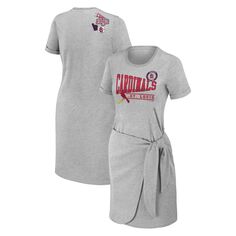 Женская одежда Erin Andrews Хизер Серое платье-футболка с узлом St. Louis Cardinals Unbranded