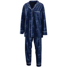 Женская одежда от Erin Andrews, темно-синий комплект для сна с рубашкой на пуговицах и брюками St. Louis Blues с длинными рукавами Unbranded