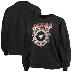 Женский черный пуловер ZooZatz Texas Longhorns, стирка, винтажный пуловер большого размера Unbranded