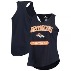 Женская темно-синяя майка больших размеров Denver Broncos Team Racerback Unbranded