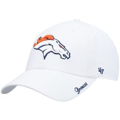 Женская регулируемая кепка с логотипом Denver Broncos Miata &apos;47 белого цвета Unbranded