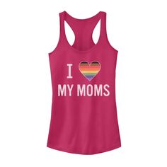 Майка с сердечком в радужную полоску Junior&apos;s I Love My Moms Unbranded