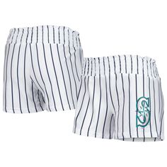 Женские спортивные белые шорты для сна в тонкую полоску Seattle Mariners Reel для женщин Unbranded