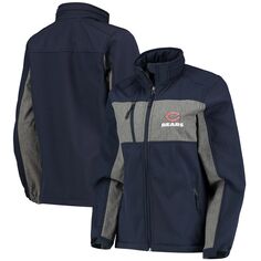 Темно-синяя женская куртка Dunbrooke Chicago Bears Zephyr Softshell с молнией во всю длину Unbranded