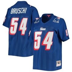 Женская футболка Mitchell &amp; Ness Tedy Bruschi Royal New England Patriots Legacy Replica Player Jersey Unbranded