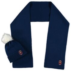 Женский комплект из вязаной шапки и шарфа с нечеткими манжетами и помпоном ZooZatz Chicago Fire Unbranded