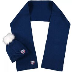 Комплект из вязаной шапки и шарфа ZooZatz FC Dallas с нечеткими манжетами и помпонами Unbranded