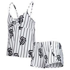 Женский спортивный белый комплект из топа на бретелях и шорт с принтом Reel San Francisco Giants, комплект для сна Unbranded