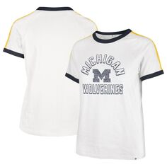 Женская футболка &apos;47 White Michigan Wolverines Sweet Heat Peyton Unbranded