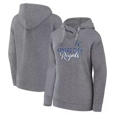 Женский пуловер с капюшоном больших размеров «Heather Grey Kansas City Royals» Unbranded