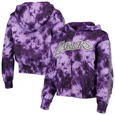 Женская ветровка Mitchell &amp; Ness Purple Los Angeles Lakers Galaxy с сублимированной ветровкой и толстовкой с молнией во всю длину Unbranded