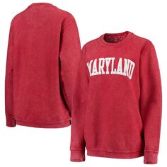 Женский свитшот Pressbox Red Maryland Terrapins из удобного шнура в винтажном стиле, базовый пуловер с аркой Unbranded