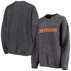 Женский темно-серый свитшот-пуловер с принтом Clemson Tigers Unbranded