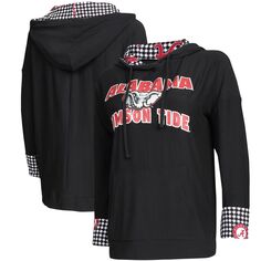 Женский спортивный пуловер с капюшоном с узором «гусиные лапки», черный Alabama Crimson Tide Fairway Unbranded
