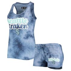 Женский комплект из топа и шорт на бретельках и шортах Concepts Sport Deep Sea Seattle Kraken Billboard Racerback Unbranded