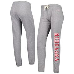 Женская студенческая одежда Heather Grey Nebraska Huskers Брюки-джоггеры Tri-Blend Victory Springs Unbranded