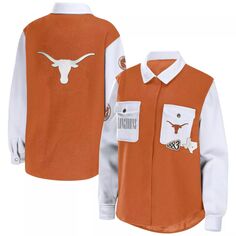 Женская одежда Erin Andrews Texas Orange куртка-рубашка на пуговицах Texas Longhorns Unbranded