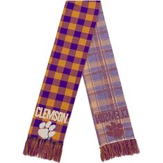 FOCO Clemson Tigers клетчатый шарф с цветными блоками Unbranded
