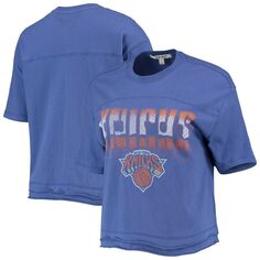 Синий женский укороченный топ с градиентом New York Knicks Junk Food Unbranded