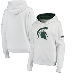 Белый женский пуловер с большим логотипом Michigan State Spartans Unbranded