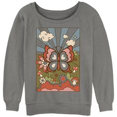 Пуловер с напуском из махровой ткани Colorful Paradise Butterfly для юниоров Unbranded