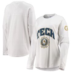 Женская футболка Pressbox White Georgia Tech Yellow Jackets с длинным рукавом Edith Unbranded