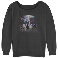 Махровый пуловер с напуском Wild Spirit Horses для юниоров Unbranded