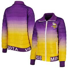 Женская куртка-пуховик с молнией во всю длину The Wild Collective, фиолетовая/золотая Minnesota Vikings Unbranded