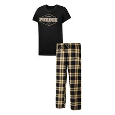 Женская футболка Concepts Sport черного/золотого цвета со значком Purdue Boilermakers и фланелевые брюки для сна Unbranded