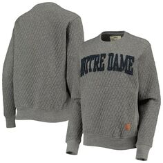 Женский стеганый пуловер Pressbox Heather Charcoal Notre Dame Fighting Irish Moose Unbranded