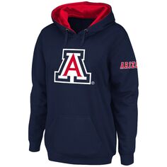 Женский пуловер с капюшоном Stadium Athletic темно-синего цвета Arizona Wildcats с большим логотипом Unbranded