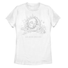 Детская винтажная футболка с графическим рисунком «Солнце, Луна и звезды» Unbranded