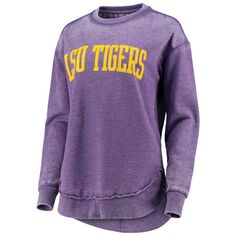 Женский свитшот Pressbox Purple LSU Tigers Vintage Wash Pullover Unbranded